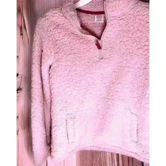 NWT Girls Super Soft, Light Pink, Sherpa Sweater Sz L10/12 Warm Hot Pink Zipper - Picture 4 of 6